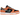 Nike Dunk Low Ceramic sneakers i en vinkel med sort ruskind, orange detaljer, flade snørebånd og hvid mellemsål
