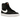 Nike Blazer Mid 77 Black White sneakers i vinklet profil med sort læderoverdel, hvidt swoosh-logo og klassisk snøring