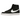 Nike Blazer Mid 77 Black White sneakers i vinklet profil med sort læderoverdel, hvidt swoosh-logo og klassiske snørebånd