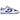 Nike Dunk Low Racer Blue White sneakers i vinklet visning med blå og hvide læderpaneler, snørebånd og gummisål