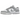Nike Dunk Low Next Nature Light Smoke Grey sneakers i en flot vinkel med lysegrå og hvide læderdetaljer samt snørebånd