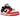 Nike Dunk Low 75th Anniversary Chicago sneakers i en vinklet profil med hvid læderoverdel, røde og sorte detaljer samt snørebånd.