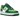 Nike Air Force 1 Low Shamrock St Patricks Day sneakers i vinkelret visning med grøn læderoverdel, hvid svaj og firkløverdetalje ved hælen