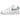 Nike Air Force 1 White Worn Blue Paisley sneakers i sideprofil med hvid læderoverdel, slidt blå paisley swoosh og snørebånd