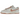 Nike Dunk Low Fossil Rose sneakers i vinkelvisning med lyserød swoosh, ruskind og hvid mellemsål