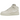 Nike Air Force 1 Mid Stussy Fossil sneakers i vinkelret visning med beige kanvas-overdel, hvidt swoosh og ankelrem