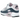 Nike Air Max 90 Pink Foam Armory Navy sneakers i sideprofil med hvid overdel, rosa detaljer og synlig Air unit i mellemsålen