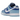 Nike Dunk Low Retro QS Argon sneakers i en vinkel med blå læderoverdel, hvide snørebånd og matchende gummisål