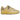 Nike Air Max 1 Travis Scott Cactus Jack Saturn Gold sneakers i vinkelvisning med gul overdel, brunt mønster og synlig Air unit