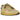 Nike Air Max 1 Travis Scott Cactus Jack Saturn Gold sneakers i vinkelret visning med gule overlejringer og synlig Air enhed
