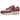 Nike Air Max 1 Patta Waves Maroon sneakers i vinklet visning med rød bølget læder mudguard og hvid mellemsål med synlig Air unit