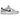 Nike Dunk Low Jackpot sneakers i en vinkel med hvid læderoverdel, grå overlays og rød swoosh-logo på siden
