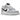 Nike Dunk Low Jackpot sneakers i et klassisk sideprofilvisning med hvid og grå læderoverdel samt sorte detaljer