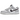 Nike Dunk Low Jackpot sneakers i et klassisk sideprofilvisning med hvid læderoverdel, grå overlays og sort swoosh-logo.