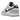 Nike Dunk Low Jackpot sneakers i vinkelret visning med grå læderoverdel, hvid mellemsål og sorte snørebånd