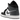 Air Jordan 1 Mid Black White Iron Grey sneakers i vinkelret visning med sort læderoverdel, hvide detaljer og grå ydersål