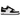 Nike Air Force 1 Low 07 White Swoosh Panda sneakers i vinkelret visning med hvid overdel, sort swoosh og klassisk gummisål