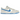 Nike Dunk Low Retro Photo Blue sneakers i sideprofil med hvid læderoverdel, blådetaljer, snørebånd og flad gummisål