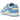 Nike Dunk Low Retro University Blue sneakers i sideprofil med lyseblå og hvide læderdetaljer, hvid mellemsål og flade hvide snørebånd