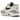 Nike Air Max 1 Platinum Tint Dark Obsidian sneakers i vinkelret visning med grå overdel, mørkeblåt swoosh og synlig Air unit i sålen
