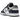 Nike Dunk Low Summit White Midnight Navy sneakers i vinkelret visning med hvid overdel, mørkeblå overlays og snørebånd