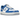 Nike Air Force 1 Low Blue Patent sneakers i sideprofil med blankt blåt læder, hvid mellemsål og klassisk snøring