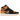 Air Jordan 1 Mid Fat Tongue Black Orange sneakers i vinklet visning med sort læderoverdel og orange detaljer samt polstret pløs