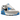 Nike Air Max 90 Pure Platinum Photo Blue sneakers i sideprofil med hvid og blå overdel samt synlig Air enhed i sålen