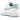 Nike Air Force 1 Low '07 White Aquarius Blue sneakers i sideprofil med hvid læderoverdel og blå detaljer samt snørebånd