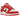 Nike Dunk Low Valentines Day (2024) sneakers i et vinklet udsnit med rød- og hvidfarvet læderoverdel samt klassiske snørebånd