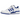 Adidas Forum Low White Royal Blue sneakers i sideprofil med hvid læderoverdel, blå detaljer, klassiske snørebånd og flad gummisål.