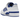 Adidas Forum Low White Royal Blue sneakers i sideprofil med hvid læderoverdel, blå detaljer og klassiske snørebånd