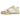 Nike Dunk Low Next Nature Soft Yellow Alabaster sneakers i vinkelret visning med blide gule og hvide læderdetaljer samt snørebånd