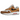 Nike Air Max 1 British Tan Light Bone sneakers i vinkelret visning med brun overdel, lyse detaljer og synlig luftenhed