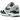 Nike Air Max 1 Armory Navy sneakers i vinkelret visning med hvid overdel, marineblå overlays og synlig Air unit i sålen