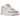 New Balance 550 White Pink Sea Salt sneakers i sideprofil med hvid læderoverdel, pink logo og flade snørebånd