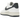 Nike Air Force 1 Low '07 White Obsidian Fir sneakers i vinkelret visning med hvid overdel, mørkeblåt swoosh og snørebånd