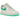 Nike Air Force 1 Low '07 Patent Platinum Tint Stadium Green sneakers i sideprofil med blank grå overdel og grøn swoosh