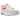 Nike Air Max 1 White Alchemy Pink sneakers i sideprofil med hvid overdel, lyserøde detaljer, snørebånd og synlig Air enhed i sålen