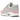 Nike Air Max 1 Pink Rise sneakers i vinkelvisning med lys overdel, pink swoosh og synlig Air unit i hvid mellemsål