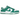 Nike Dunk Low White Malachite sneakers i vinkelret visning med hvid og grøn læderoverdel samt klassiske snørebånd