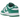 Nike Dunk Low White Malachite sneakers i vinklet visning med hvid læderoverdel, grønne detaljer og klassisk gummisål