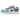 Nike SB Dunk Low Futura Laboratories Bleached Aqua sneakers i sideprofil med flerfarvet overdel og hvid sål