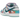 Nike SB Dunk Low Futura Laboratories Bleached Aqua sneakers i sideprofil med flerfarvet overdel, snørebånd og slidstyrket sål