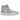 Jordan 1 Retro High OG Swarovski Vast Grey sneakers i sideprofil med krystaldekoreret overdel, hvide snørebånd og grå sål