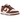 Nike Dunk Low Next Nature Red Sepia sneakers i vinkelret visning med rød og brun overdel samt hvid mellemsål og snørebånd