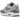 Nike Air Max 1 Dust Wolf Grey sneakers i vinkelret visning med grå rusindsatser, hvid mellemsål og synlig Air enhed
