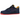Nike Air Force 1 Low Retro Lettering sneakers i et vinklet sideprofil med blå læderoverdel, hvide snørebånd og klassisk sål