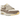 Nike Air Max 1 Cave Stone sneakers i vinkelret visning med brun mocka overdel, synlig Air unit og snørebånd