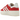 Adidas Gazelle Bold Red Cloud White sneakers i sideprofil med rød overdel i ruskind, hvide læderdetaljer og en forhøjet gummisål